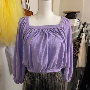 Purple square neck top